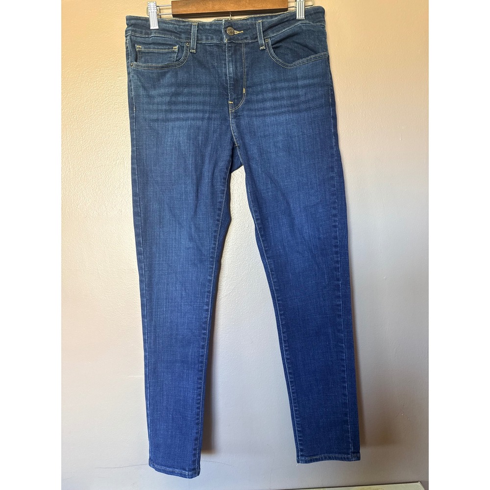 Levis 711 Skinny Jeans Size 30 Blue Dark Wash Denim Mid Rise Stretch Casual Pant